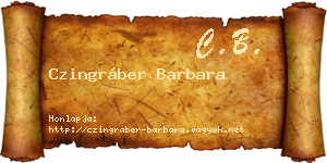 Czingráber Barbara névjegykártya