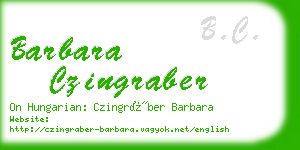 barbara czingraber business card